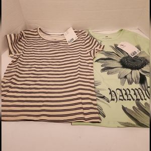H&M Kids Girls Printed T-Shirt Bundle NWT 8/10 * Runs small